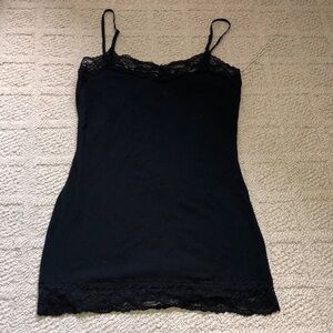 ZENANA OUTFITTERS | Y2K Black Cotton Lacey Tank